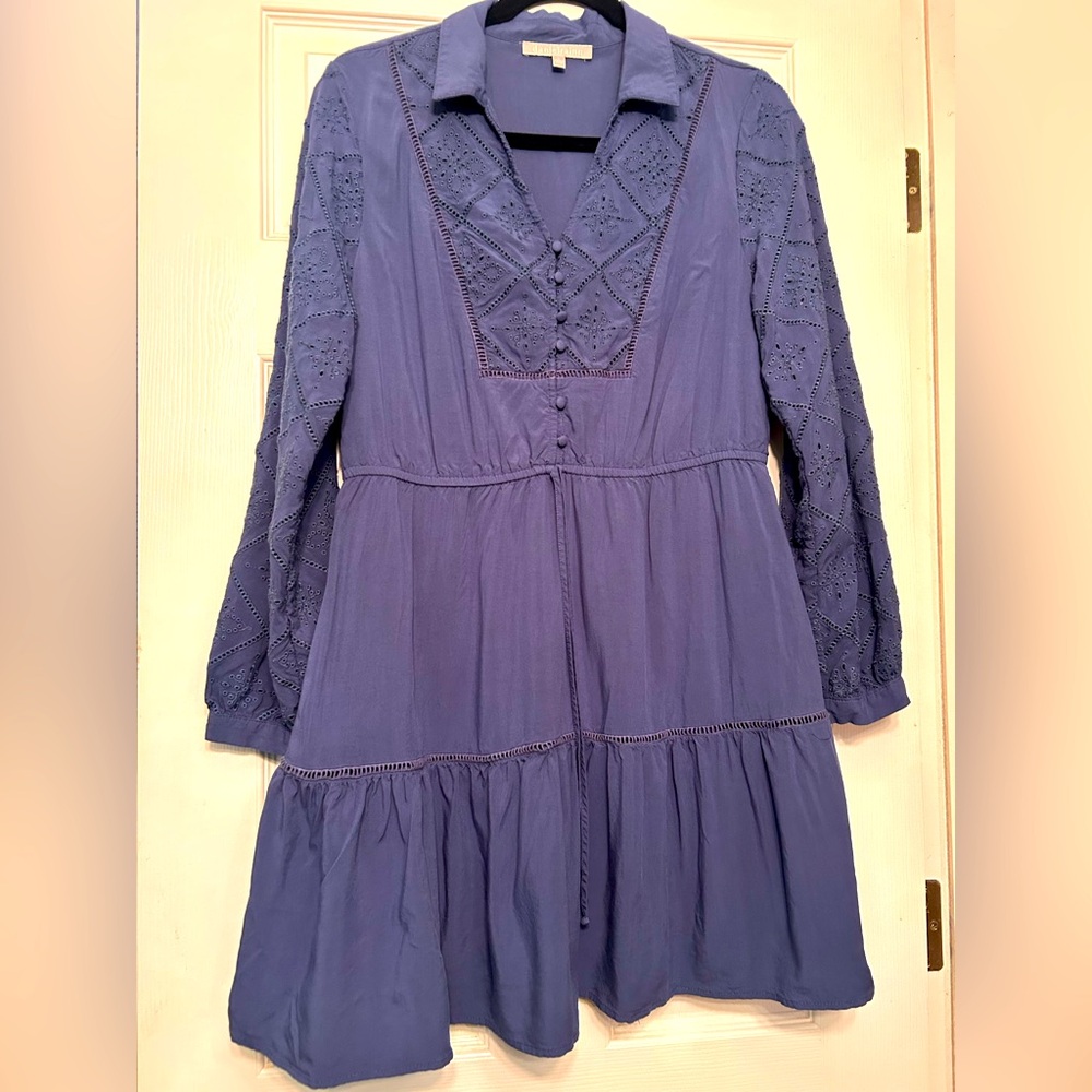 Anthropologie Daniel Rainn Blue boho  Dress